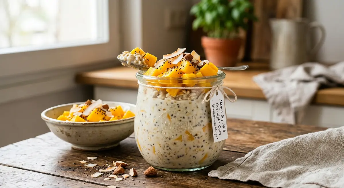 Mango Soy Milk Overnight Oats